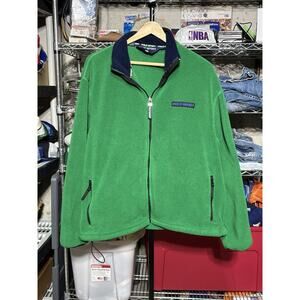 Vintage Ralph Lauren Polo Sport USA Fleece Full Zip Pullover Men Large Green